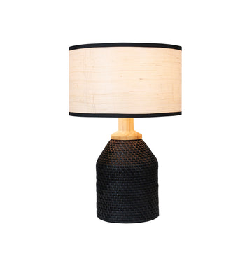 Abajur / Luminária de Mesa O'Thentique Modelo Moda com Rattan